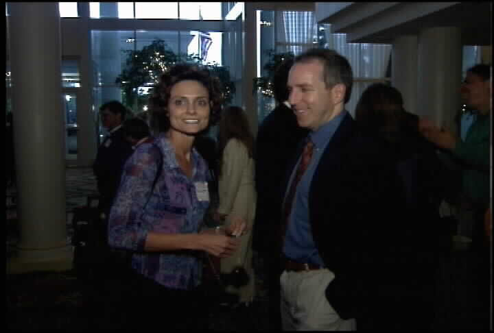 Woman and man in lobby of Westin